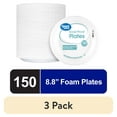 thumbnail image 1 of (3 pack) Great Value Soak Proof Foam Foam Plates, White, 8.8 in, 150 Count, 1 of 10