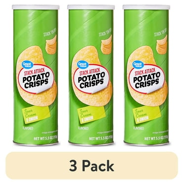 (3 pack) Great Value Stack Attack Sour Cream and Onion Potato Crisps, 5.5 oz