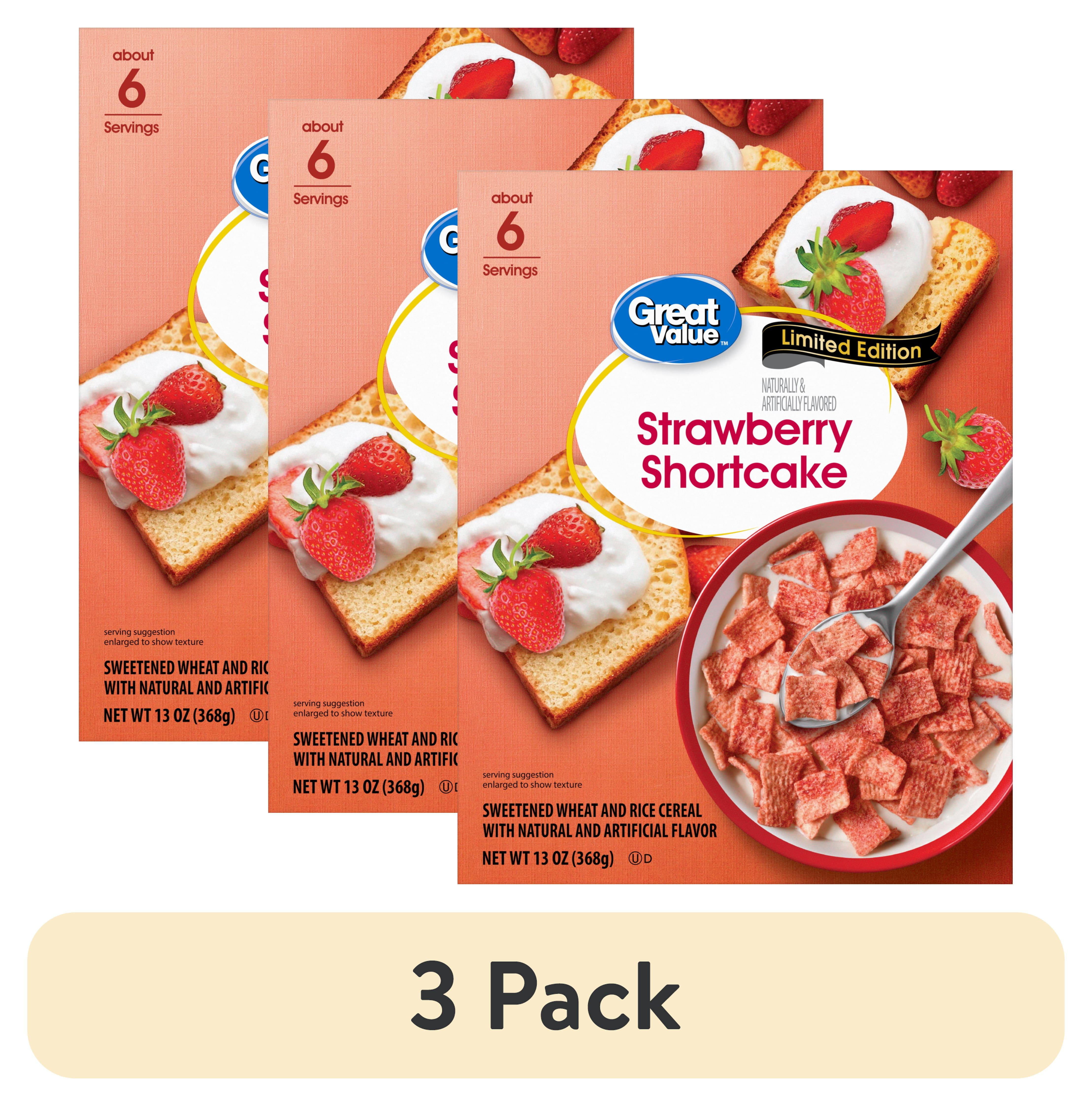 (3 pack) Great Value Strawberry Shortcake Cereal, 13 oz Box - Walmart.com