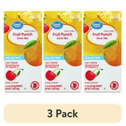 (3 pack) Great Value Sugar-Free Fruit Punch Drink Mix Powder, 1.9 oz, 6 Count