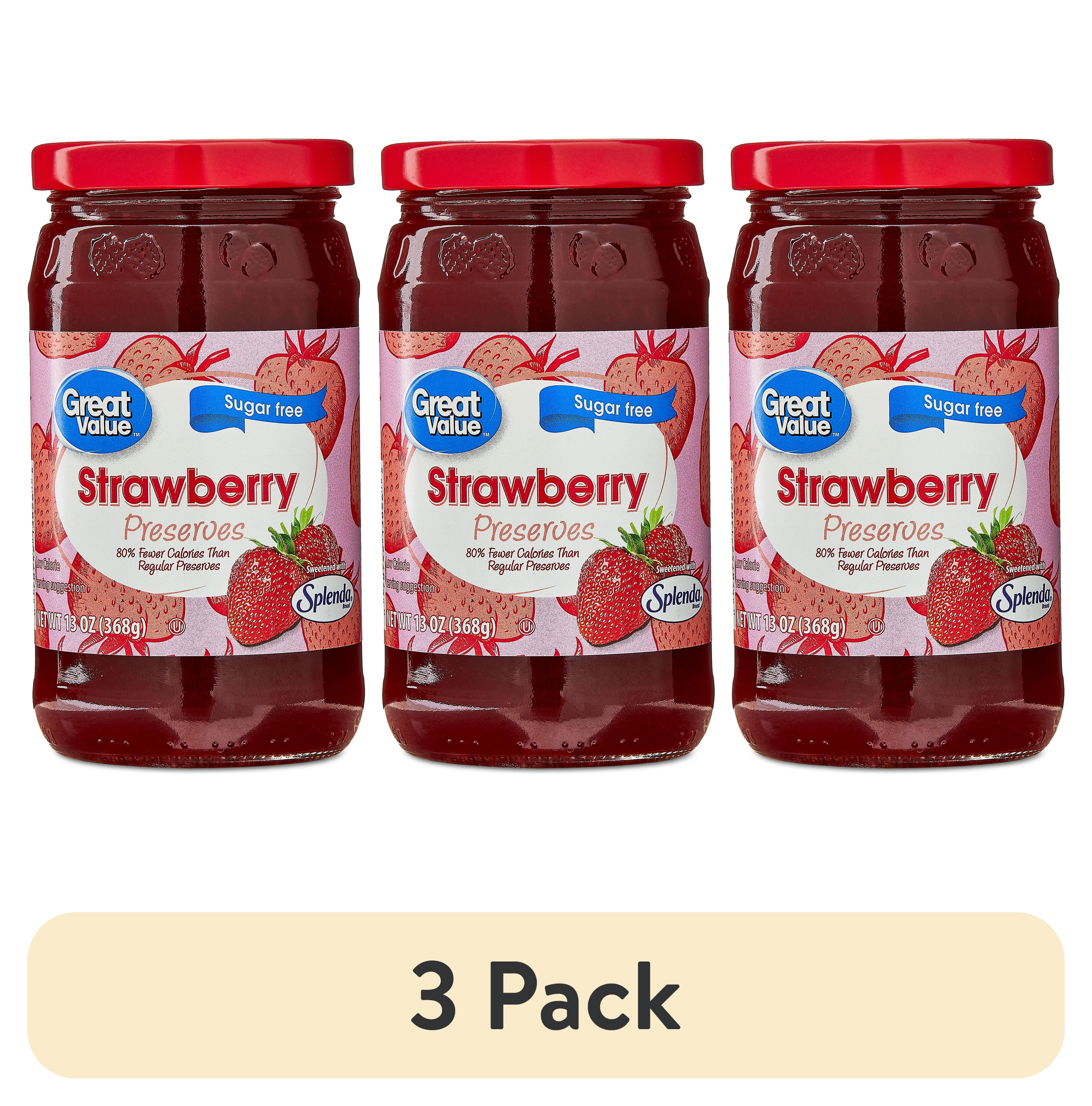 (3 pack) Great Value Sugar-Free Strawberry Preserves, 13 oz - Walmart.com