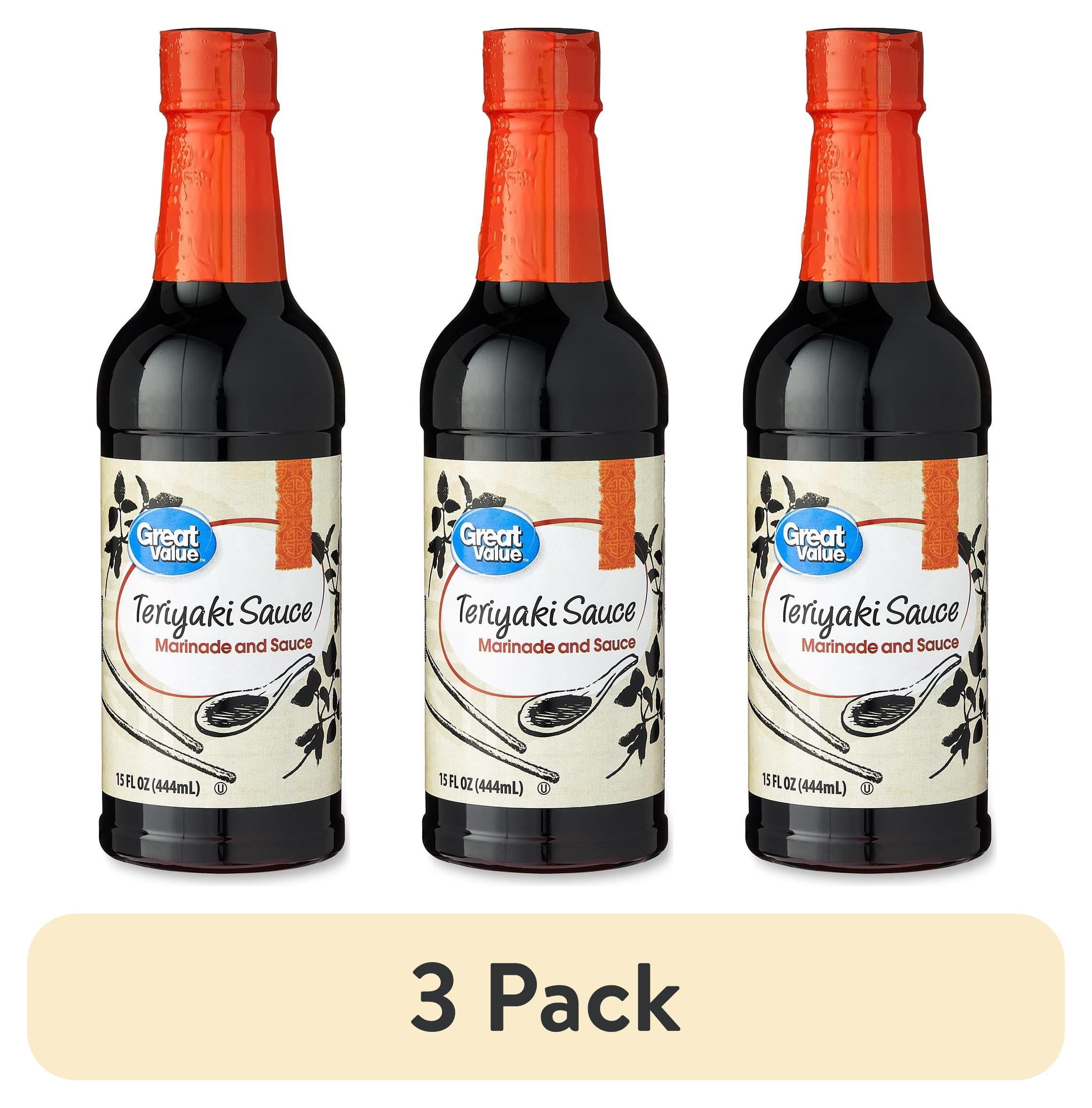 (3 pack) Great Value Teriyaki Sauce, 15 fl oz, 1 Count