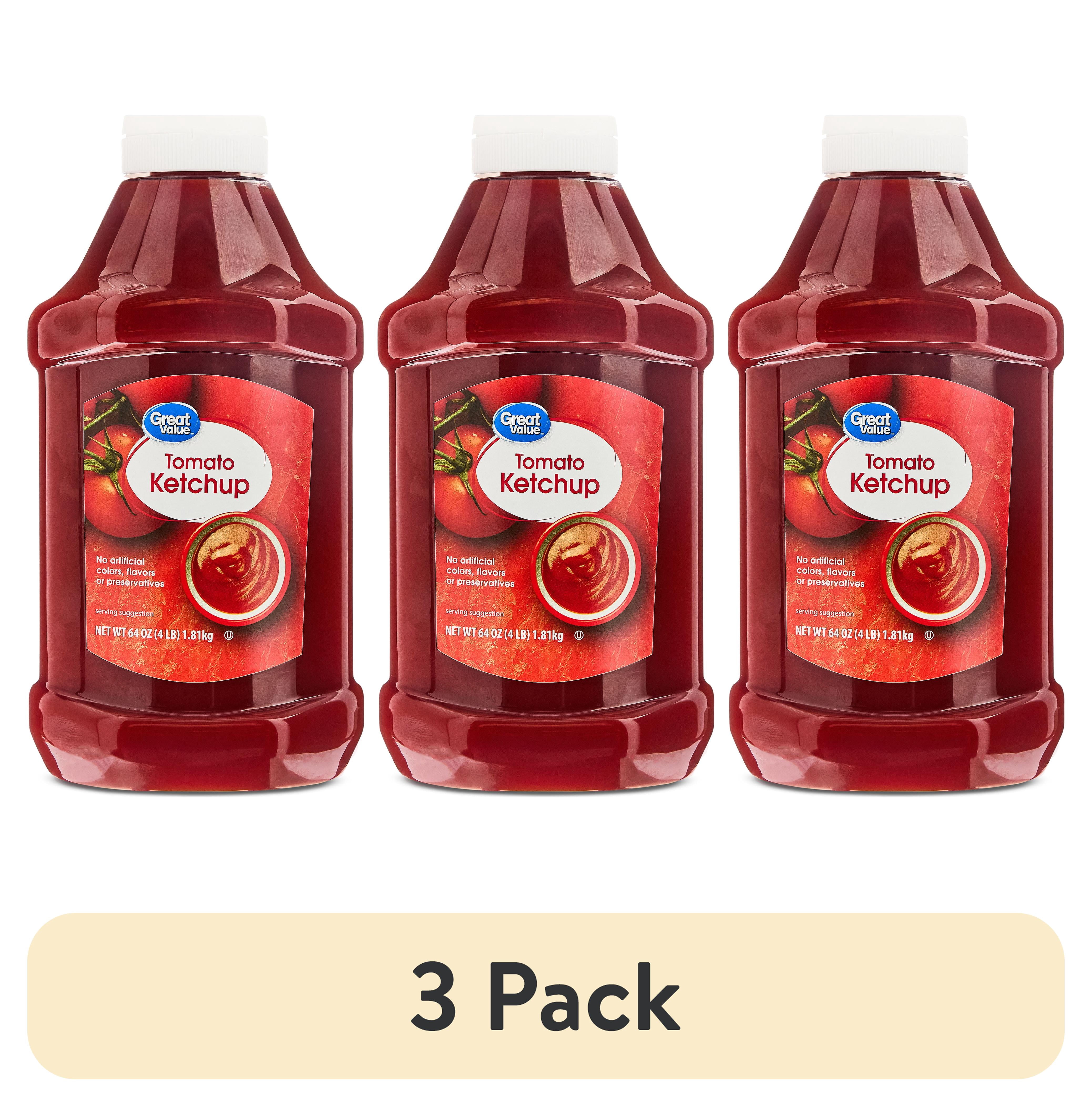 (3 pack) Great Value Tomato Ketchup, 64 oz