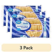 (3 pack) Great Value Vanilla Creme Flavor Sandwich Cookies, 25 oz