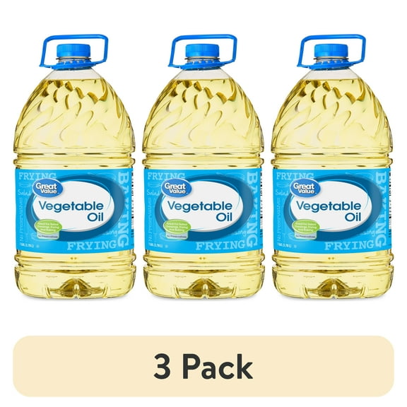 (3 pack) Great Value Vegetable Oil, 1 Gallon