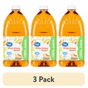(3 pack) Great Value White Grape, Peach 100% Juice, 64 fl oz