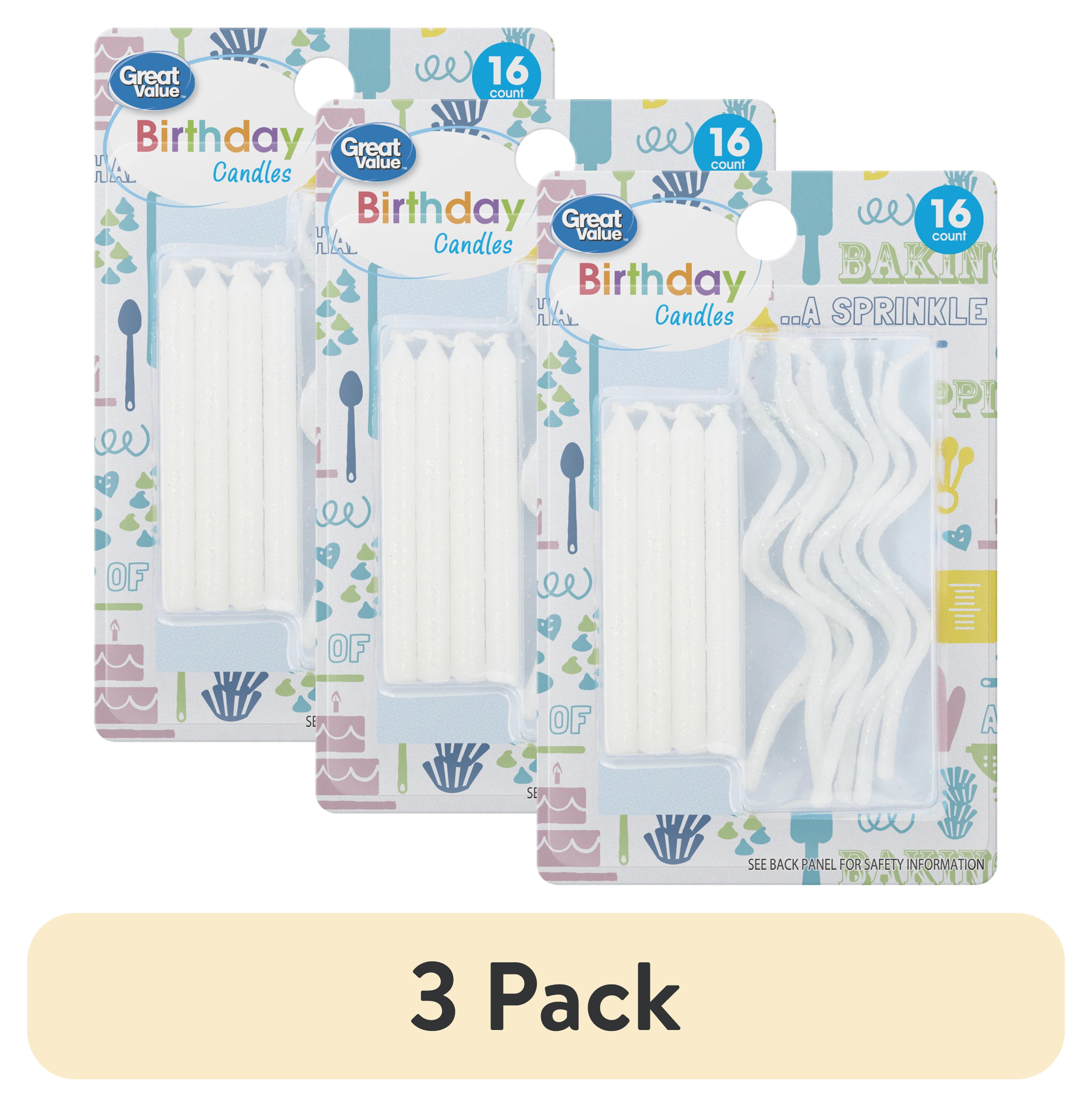 Great Value Silver Birthday Candles 16 Count for Cakes and