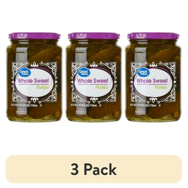 (3 pack) Great Value Whole Sweet Pickles, 24 fl oz