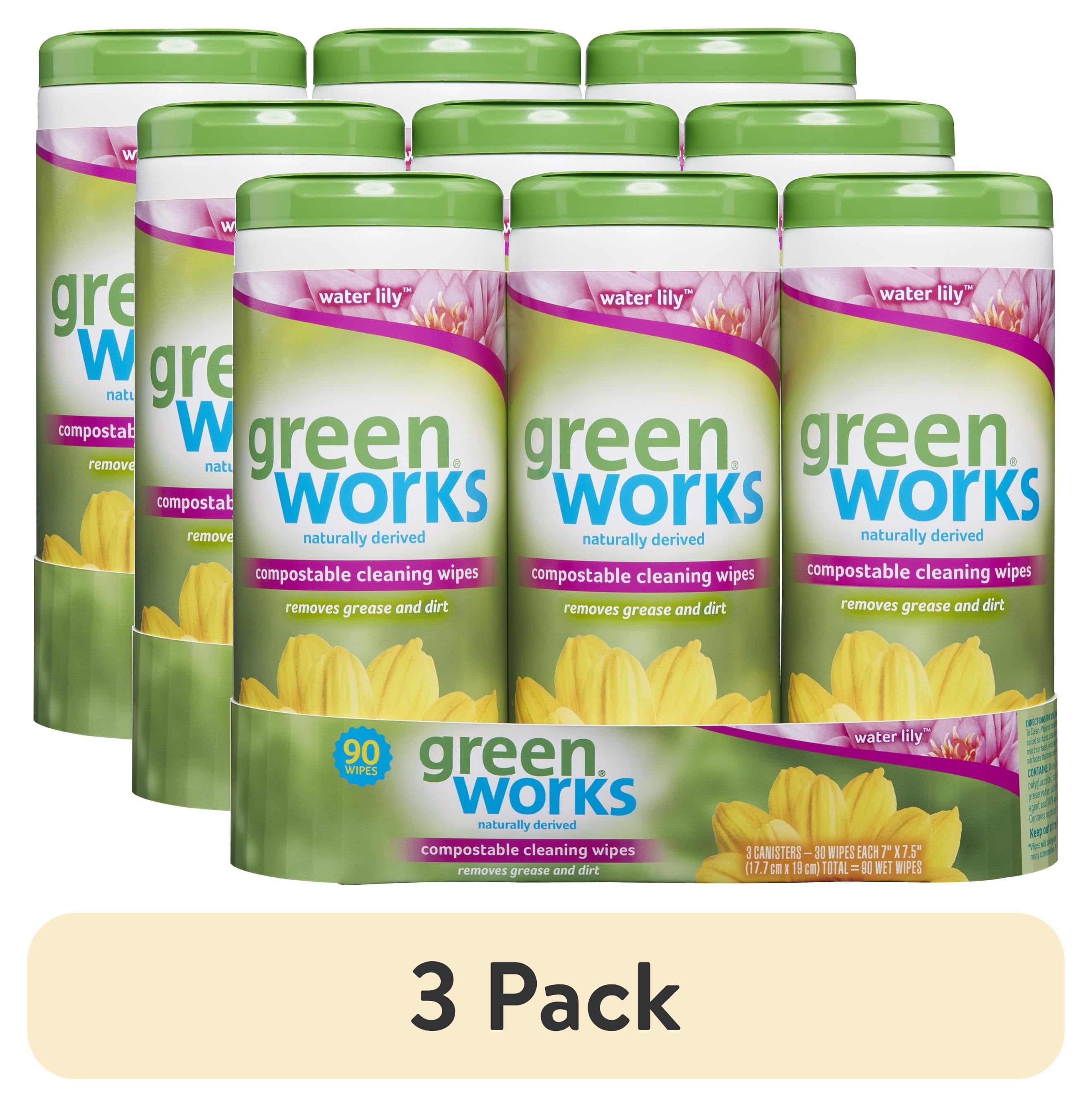 3 pack) Green Works Compostable Cleaning Wipes