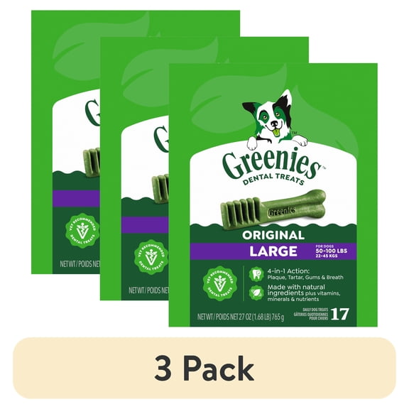 Greenies Original Large Natural Dental Dog Treats (Various Counts)
