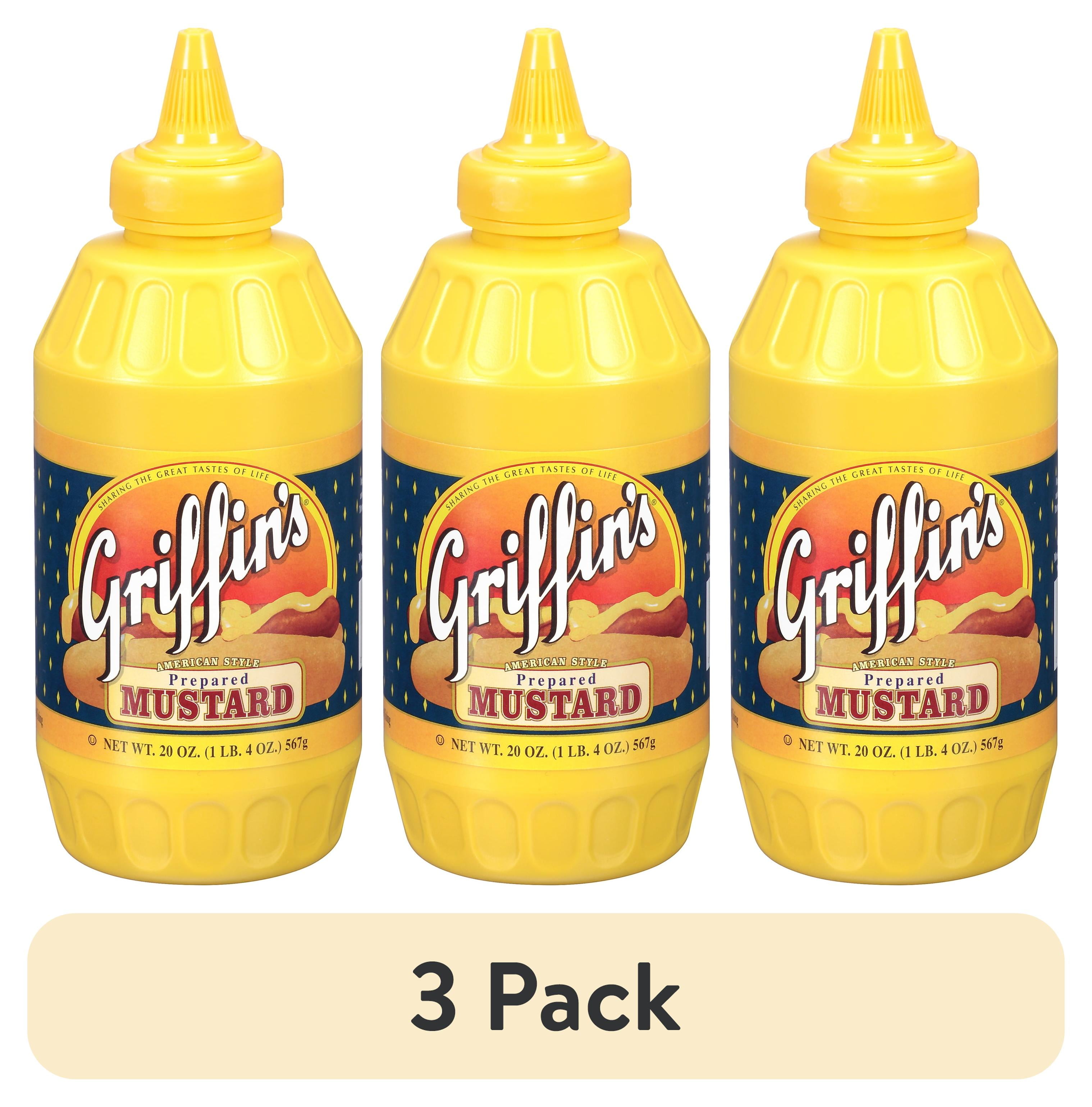(3 pack) Griffin 20oz Squeeze Bottle Yellow Mustard
