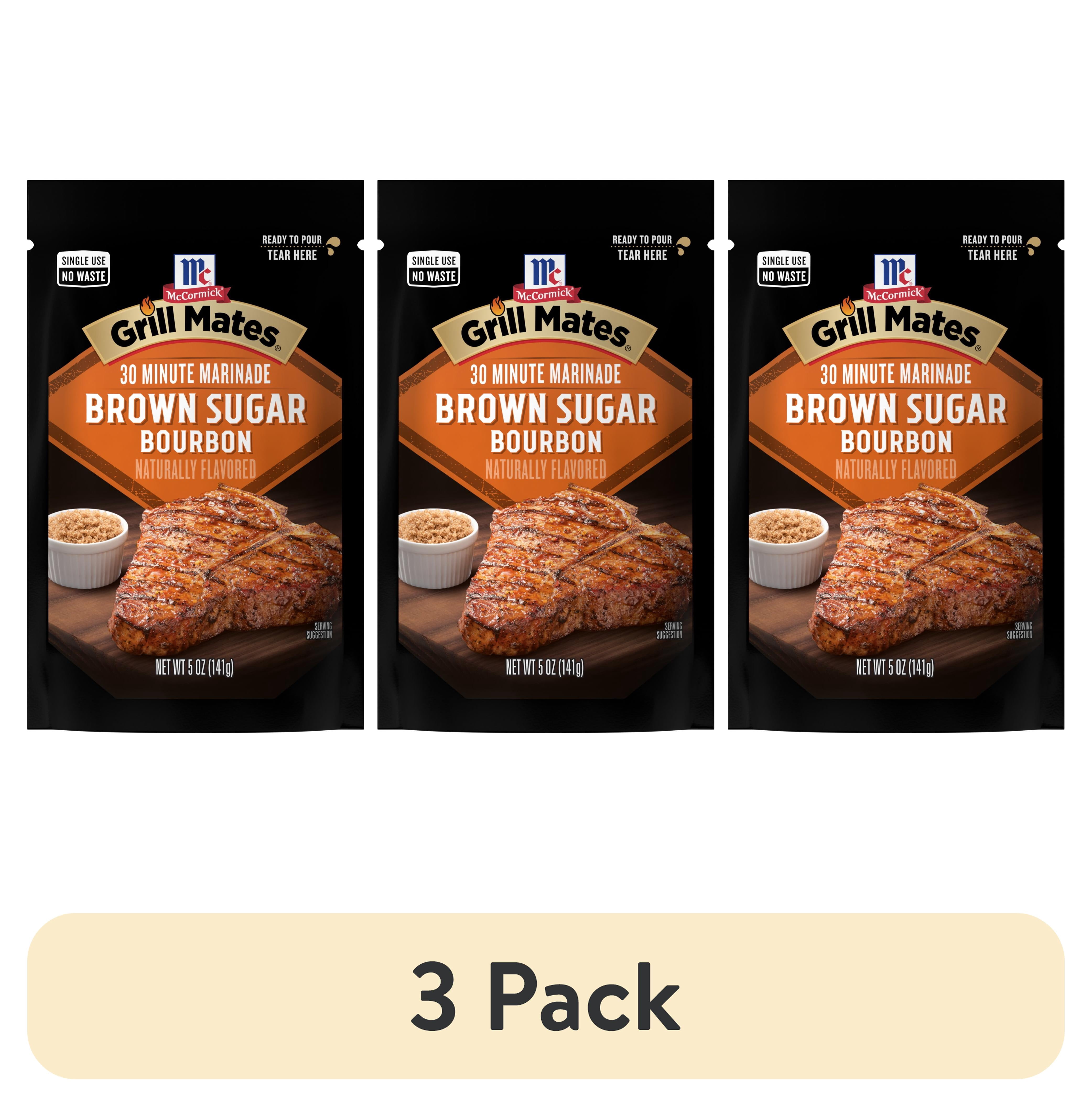 (3 pack) Grill Mates Marinade, Brown Sugar Bourbon, 5.0 oz Pouch