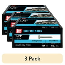 (3 pack) Grip-Rite #11 x 1-1/4 in. Electro Galvanized Roofing Nails 1lb.
