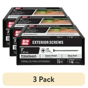 (3 pack) Grip-Rite Primeguard Ten #8 x 3 in. Wood to Wood Deck Screw 1 lb.
