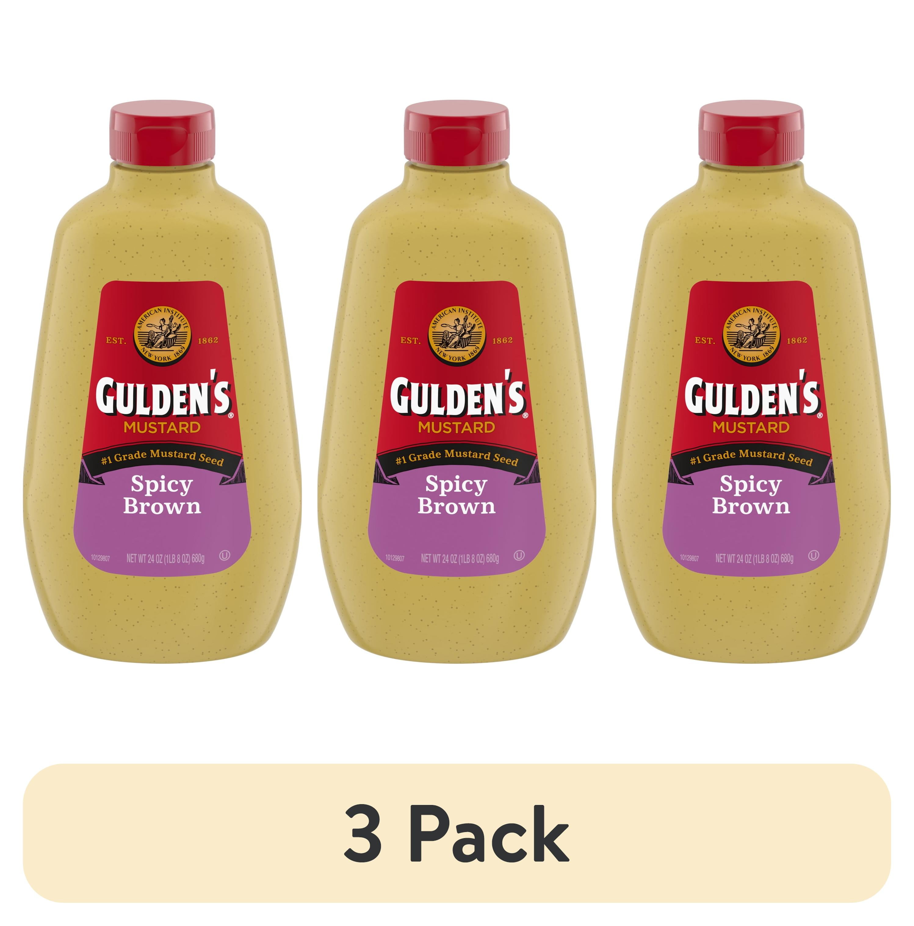 3 pack) Gulden's Spicy Brown Mustard, 24 oz. - Walmart.com