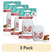 3 pack GuruNanda Expandable Waxed Dental Floss, Deep Gentle String Floss, Cinnamon, 55 Yards
