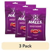 3 pack HALLS Soothing Cool Berry Throat Drops, FSA/HSA Eligible, 25 Drops