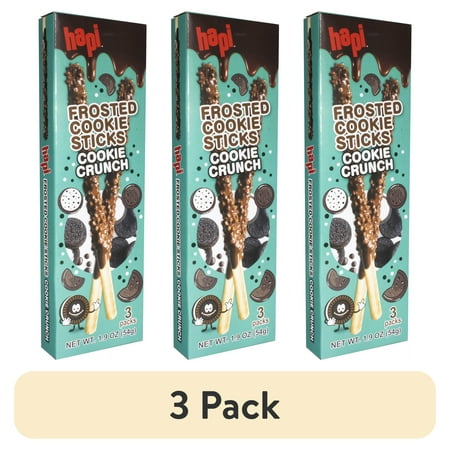 (3 pack) Hapi Frosted Cookie Sticks - Cookie Crunch, 54g