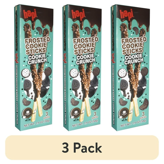 (3 pack) Hapi Frosted Cookie Sticks - Cookie Crunch, 54g