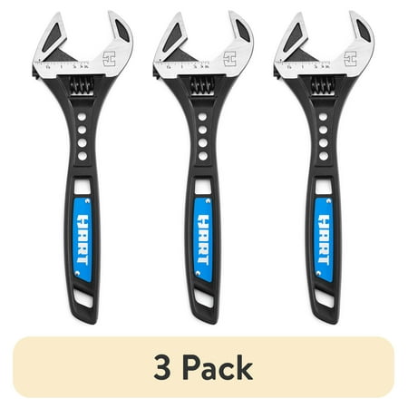 (3 pack) HART 12-inch Pro Adjustable Wrench with Laser-Etching