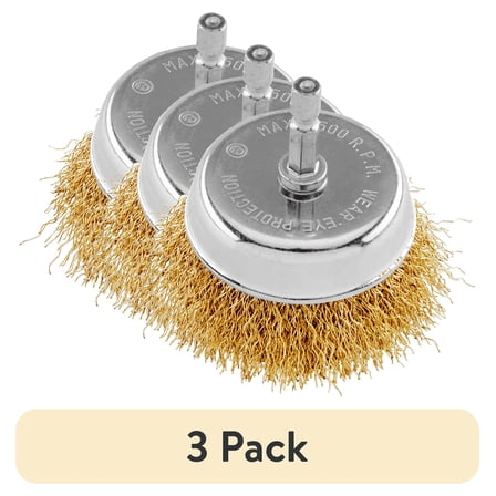 (3 pack) HART 3-inch Coarse Wire Cup Brush