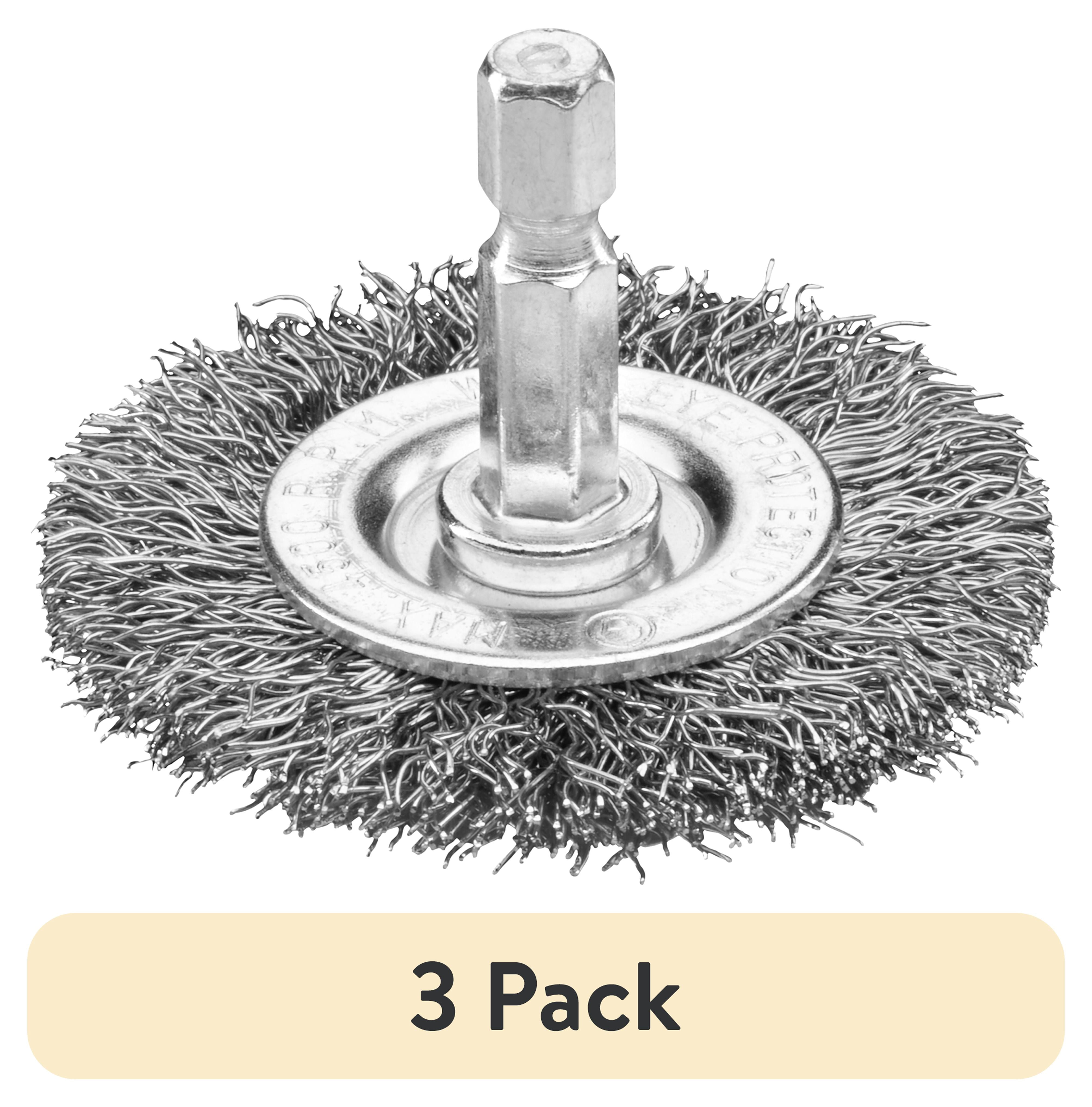 (3 pack) HART 3-inch Coarse Wire Wheel Brush