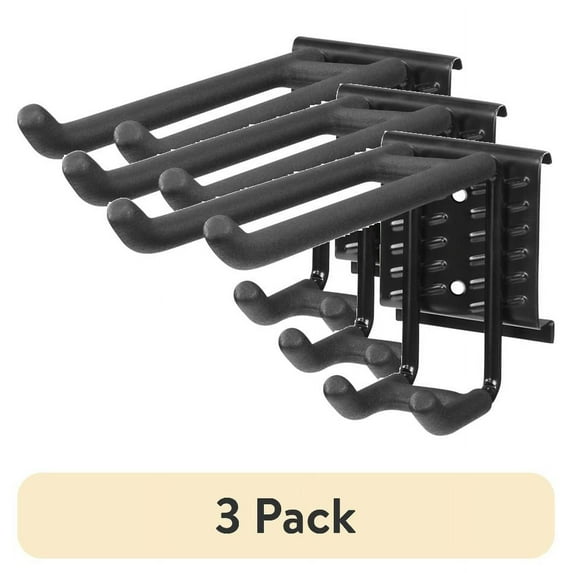 (3 pack) HART Garage Storage Dual Utility Hook, Durable Steel with Rubber Grip, New Condition