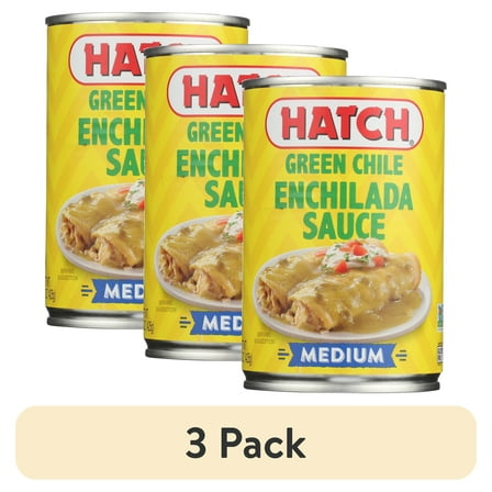 (3 pack) HATCH Green Chile Enchilada Sauce, Medium Heat, 15oz, Kosher, Gluten Free Certified, Non-GMO Certified