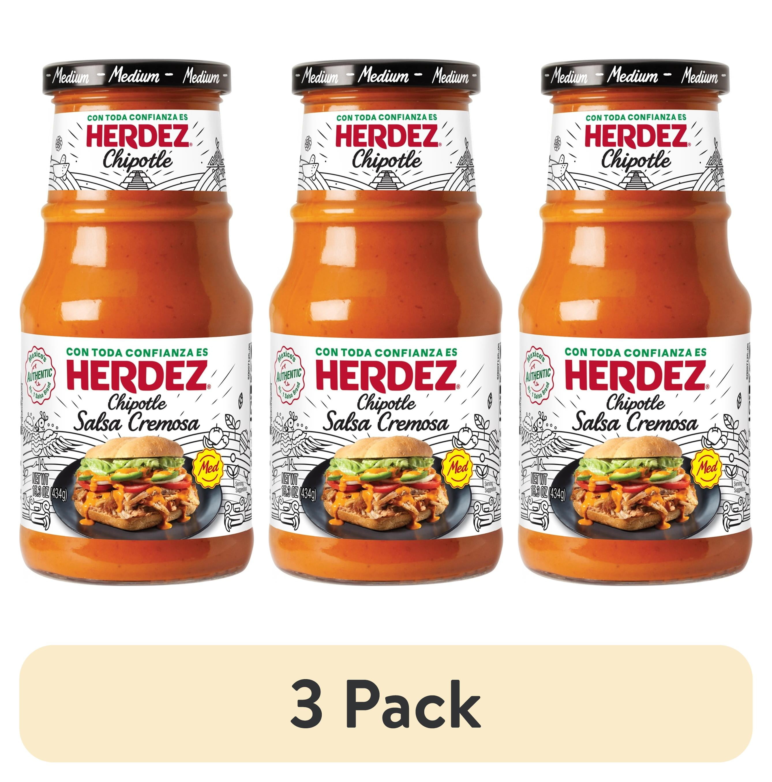 (3 pack) HERDEZ Chipotle Salsa Cremosa Medium, Shelf Stable,15.3 oz ...