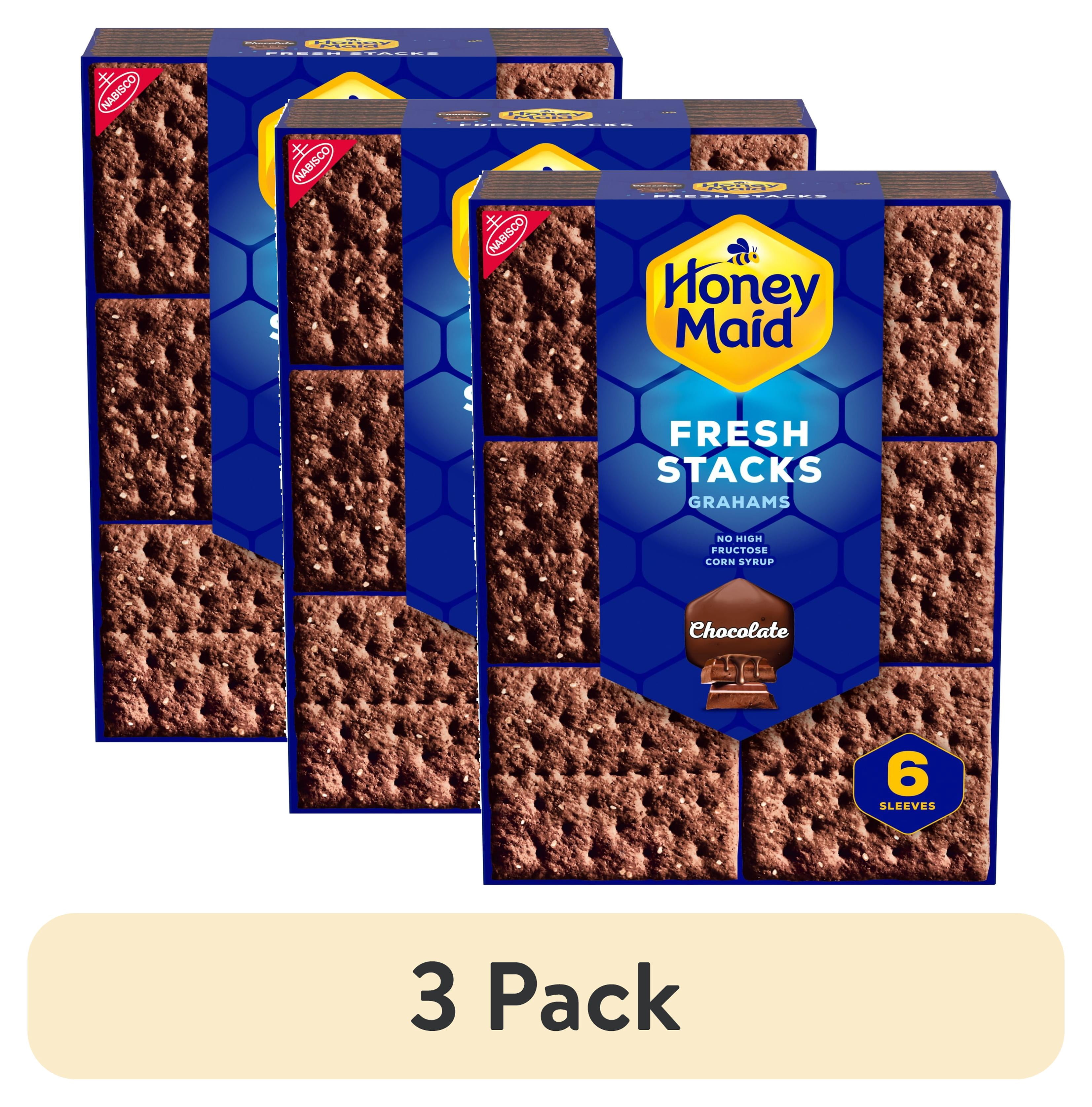 (3 pack) HONEY MAID Fresh Stacks Chocolate Graham Crackers, Travel Snacks, 12.2 oz (6 Multi Snack Packs)