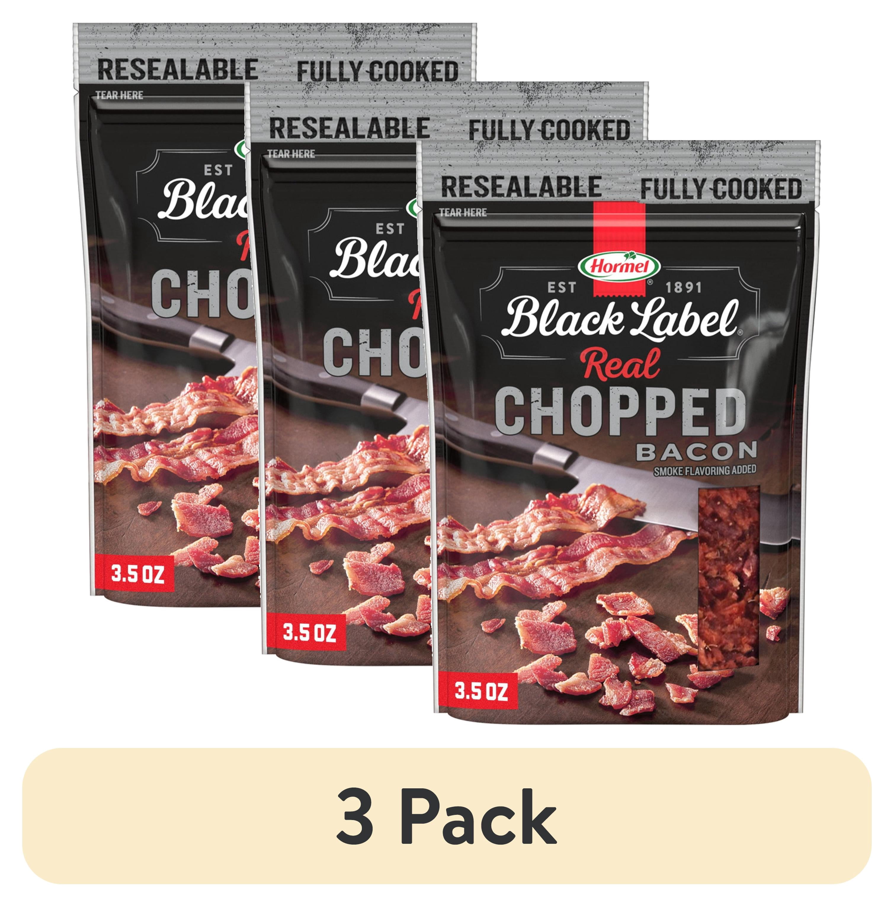 (3 pack) HORMEL BLACK LABEL Real Chopped Bacon Topping, 30 Calories per Serving, Shelf Stable, 3.5 oz Plastic Pouch
