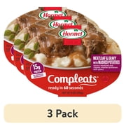 (3 pack) HORMEL COMPLEATS Meatloaf and Gravy with Mashed Potatoes, Shelf Stable 9 oz Plastic Tray