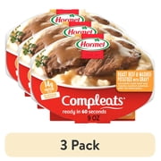 (3 pack) HORMEL COMPLEATS Roast Beef & Mashed Potatoes, Shelf-Stable, 14 grams Protein, 9 oz Plastic Microwaveable Tray