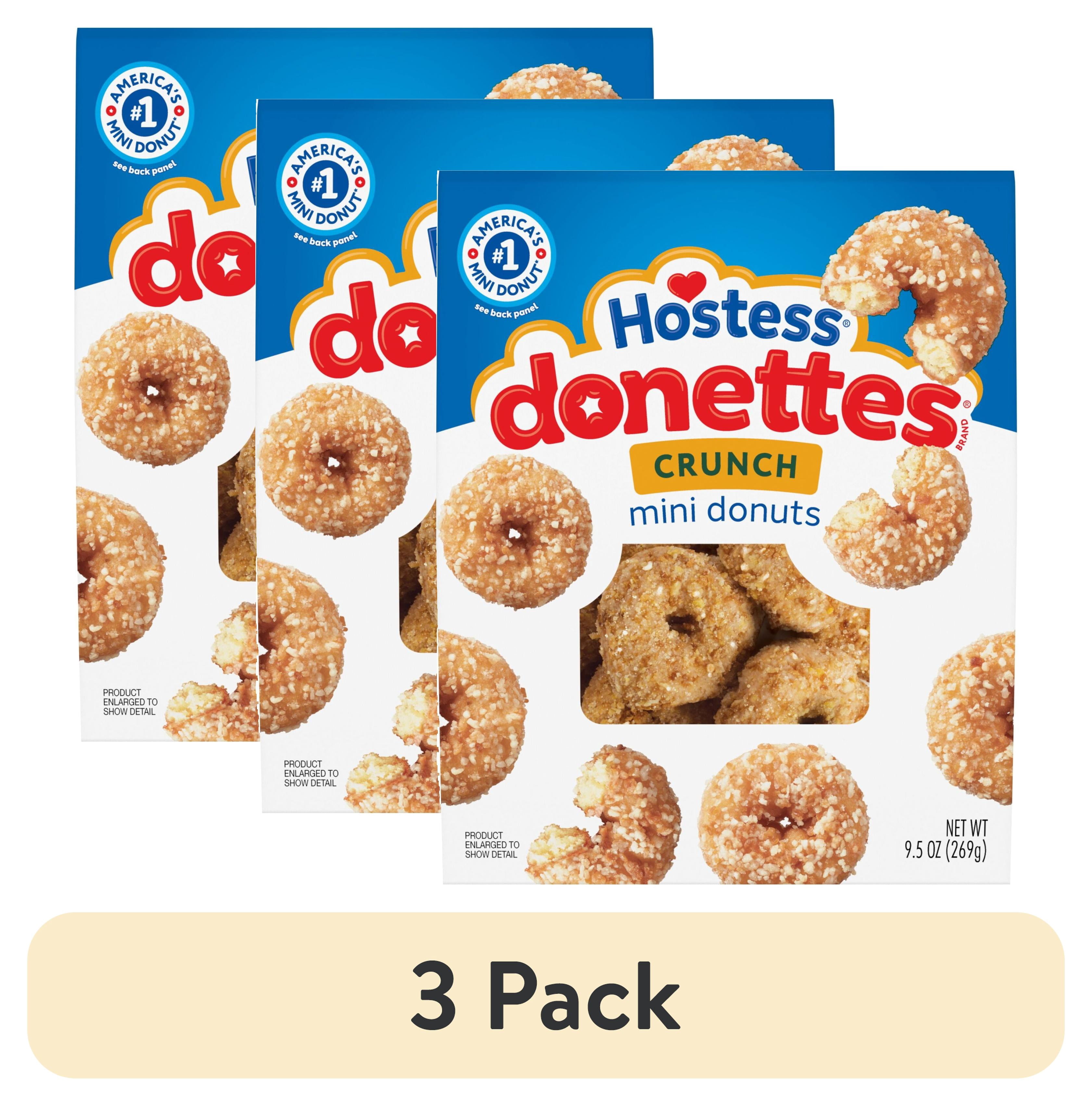 (3 pack) Hostess Donettes, Crunch Mini Donuts, 9.5 oz Bag