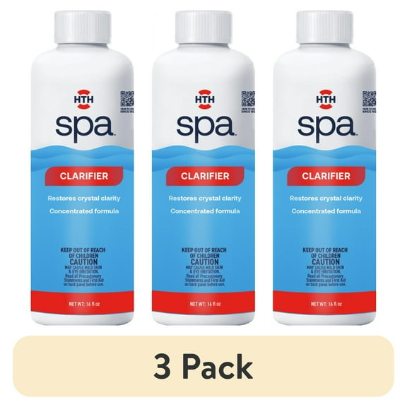 (3 pack) HTH Spa Care Clarifier, Concentrated, for Crystal Clear Water, Liquid, 14 oz