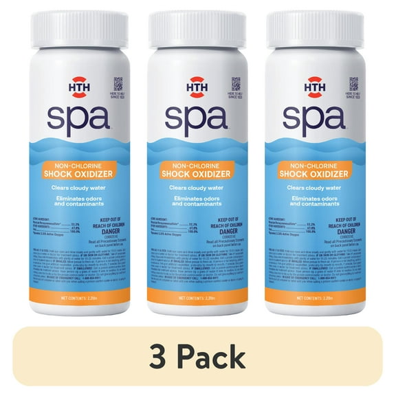 (3 pack) HTH Spa Care Non-Chlorine Shock Oxidizer, Granules, 2.2 lb, Spa & Hot Tub Pool Chemical