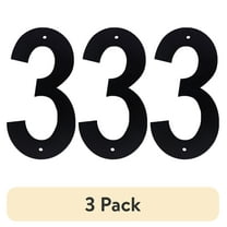 (3 pack) HY-KO 4" Black Plastic Modern Number 3