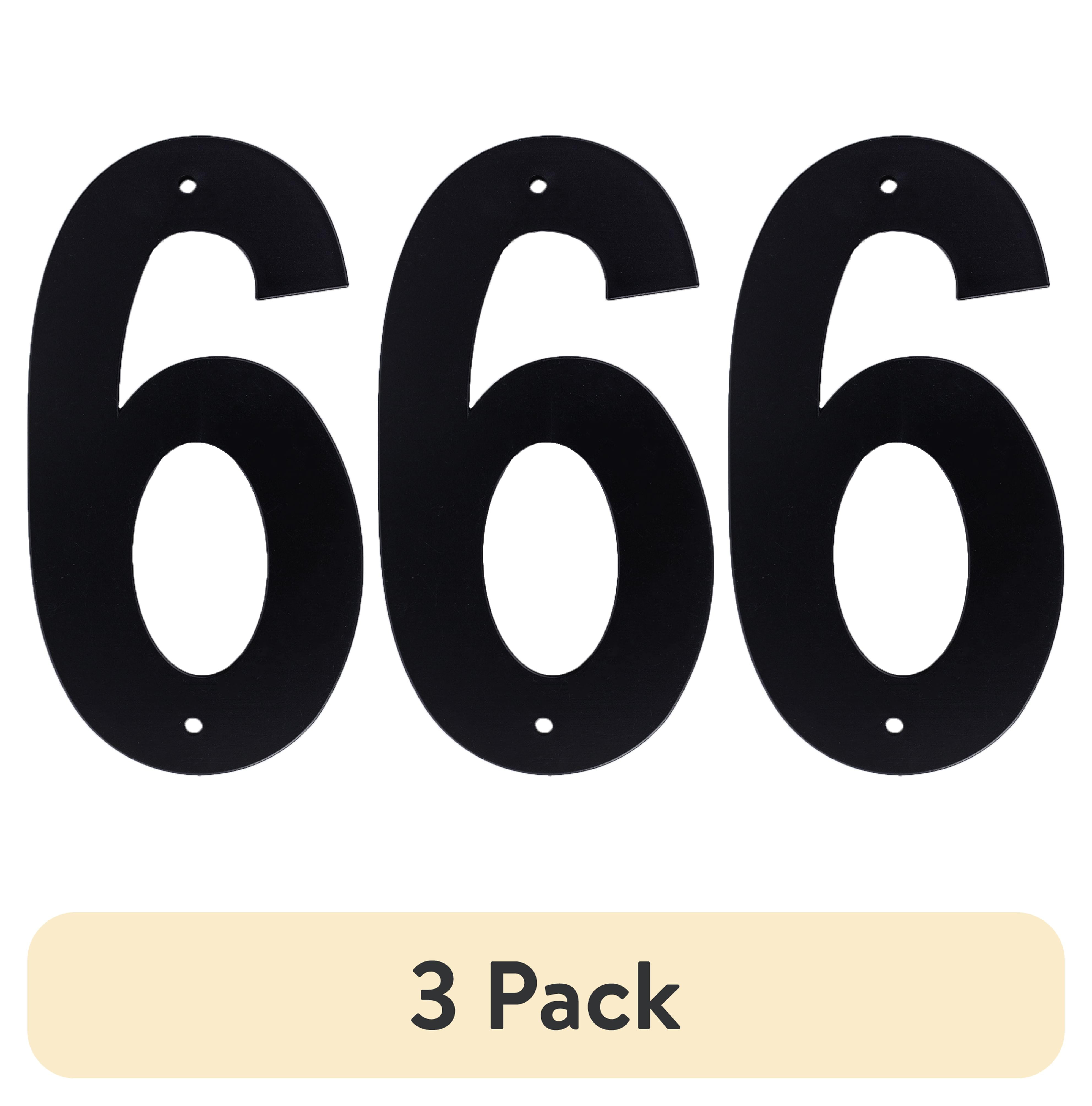 (3 pack) HY-KO 4" Black Plastic Modern Number 6