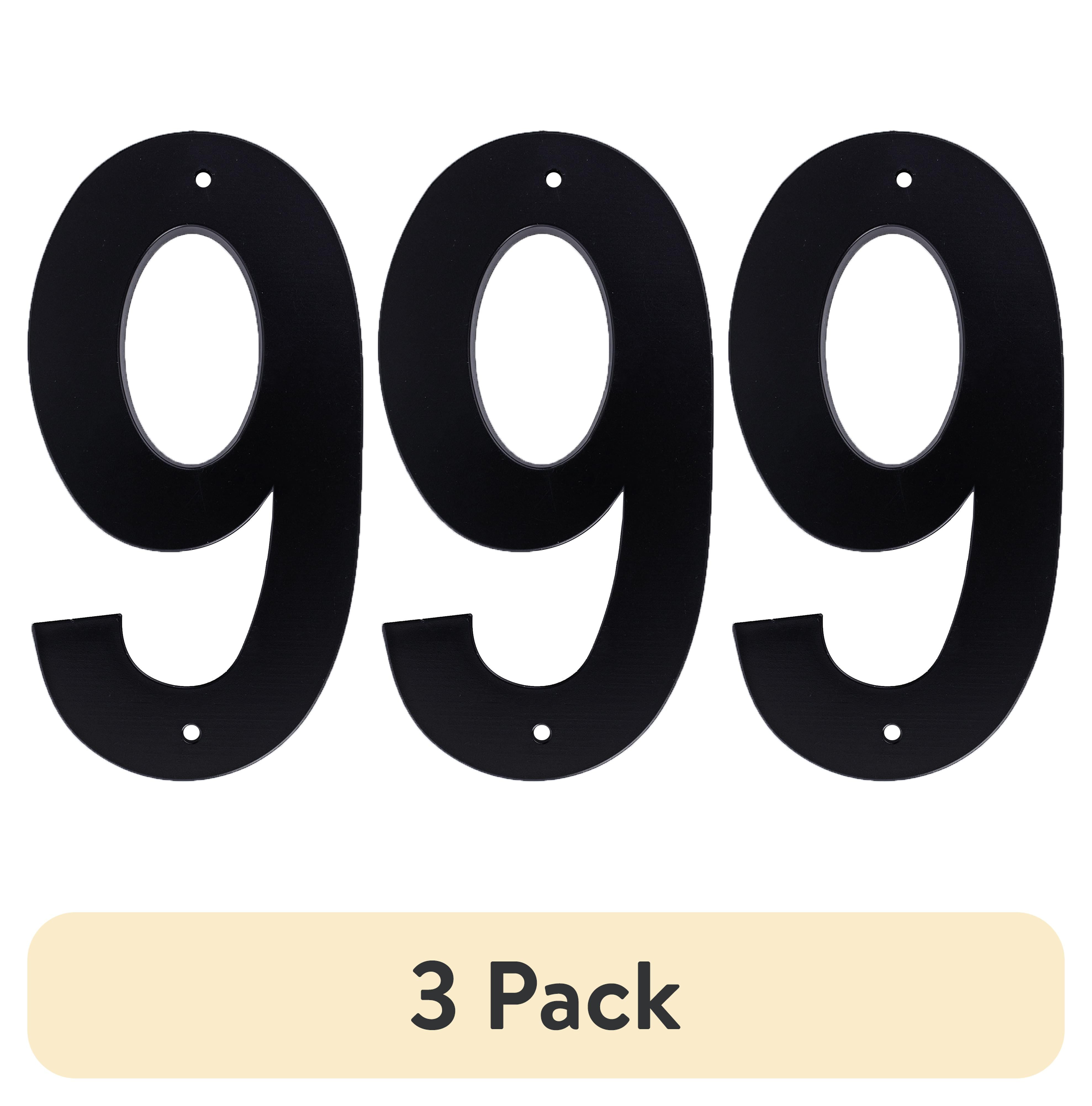 (3 pack) HY-KO 4" Black Plastic Modern Number 9