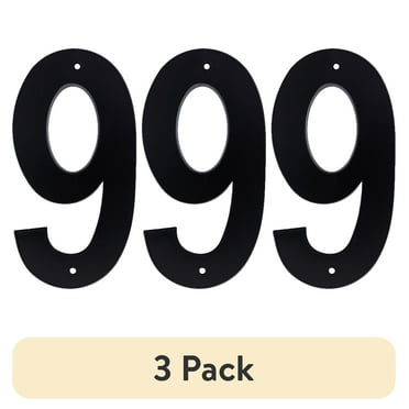 (3 pack) HY-KO 4" Black Plastic Modern Number 9