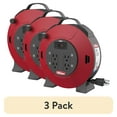 thumbnail image 1 of (3 pack) HYPER TOUGH 25 ft. Retractable Cord Reel, 4 Outlets,  on/off switch & 16AWG SJT, Black, 1 of 8
