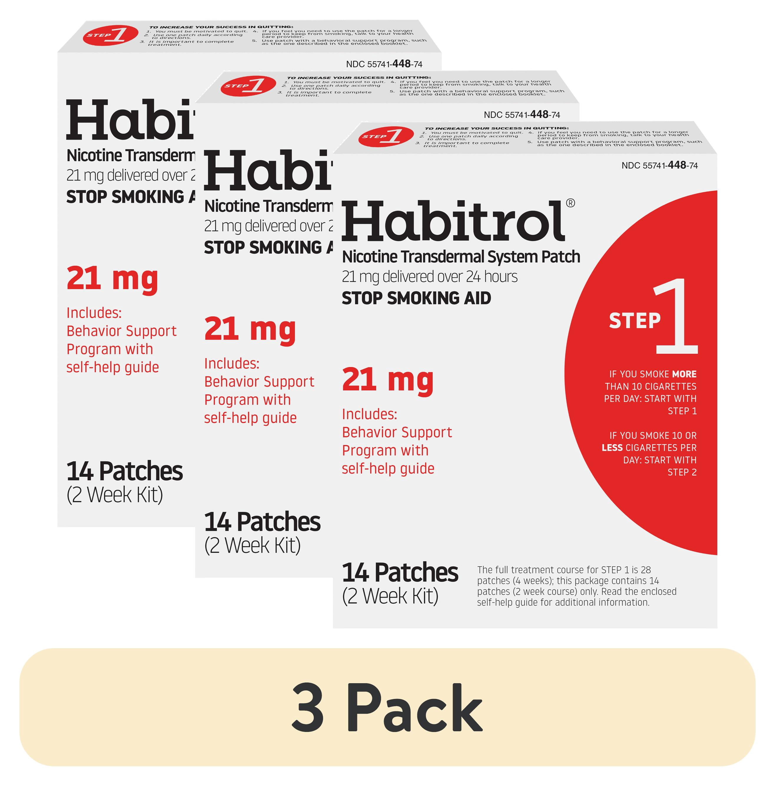 (3 pack) Habitrol Nicotine Transdermal Patches Step 1, 21 mg, 14 Count, Stop Smoking Aid