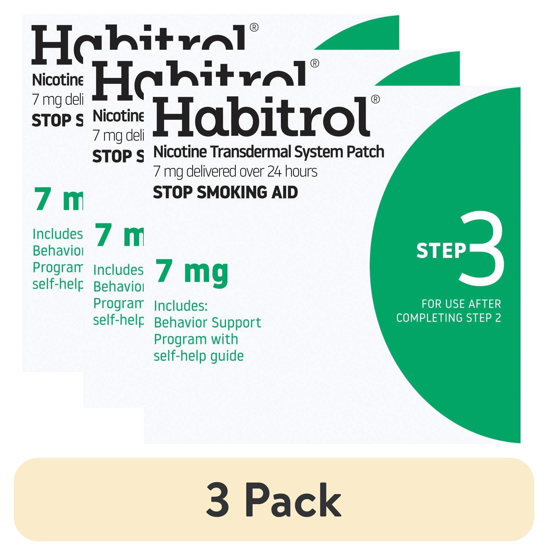 (3 pack) Habitrol Nicotine Transdermal Patch System Step 3, 7 mg, Quit Smoking Aid, 14 Patches