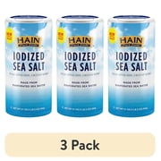 (3 pack) Hain Pure Foods Iodized Sea Salt, 21 oz