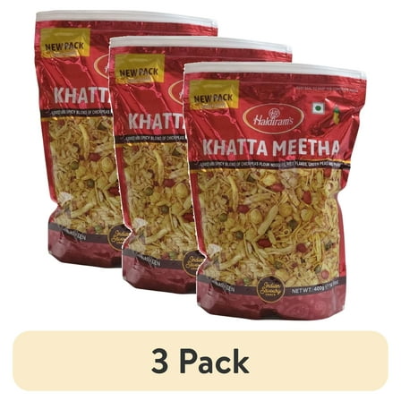 (3 pack) Haldiram's Khatta Meetha Snack Crackers, 14.10 oz