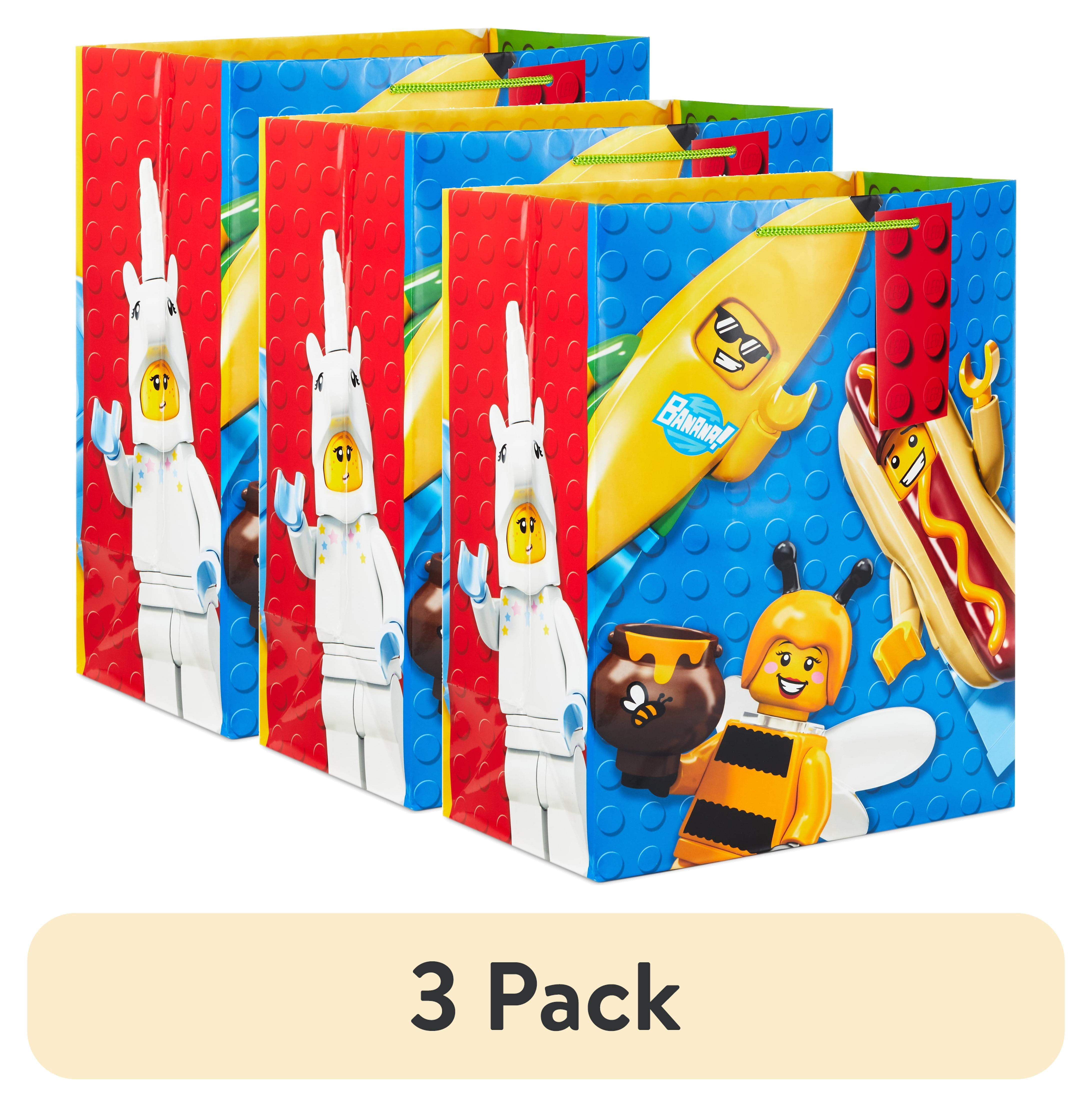 (3 pack) Hallmark Large Gift Bag (LEGO Minifigures on Blue)