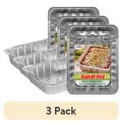 (3 pack) Handi-Foil Aluminum Giant Rectangular Lasagna Pan, 1 Count 13.5" x 9.63" x 2.75"