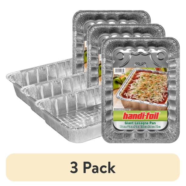3 pack) Handi-Foil Aluminum Giant Rectangular Lasagna Pan, 1 Count