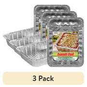 (3 pack) Handi-Foil Aluminum Giant Rectangular Lasagna Pan, 1 Count 13.5" x 9.63" x 2.75"