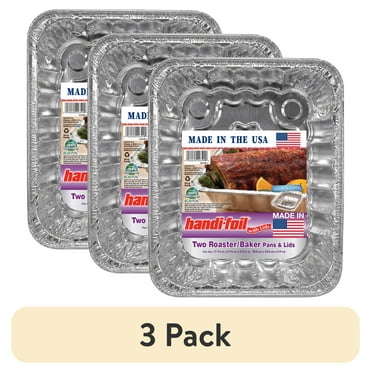 (3 pack) HANDI FOIL Roaster Baker Pans Lids Set, 2 Count